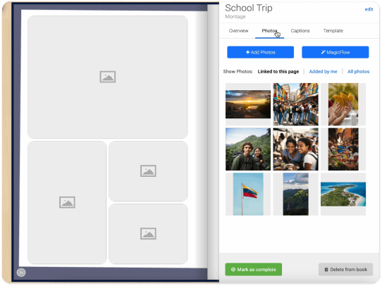 A page laying itself out as content is added